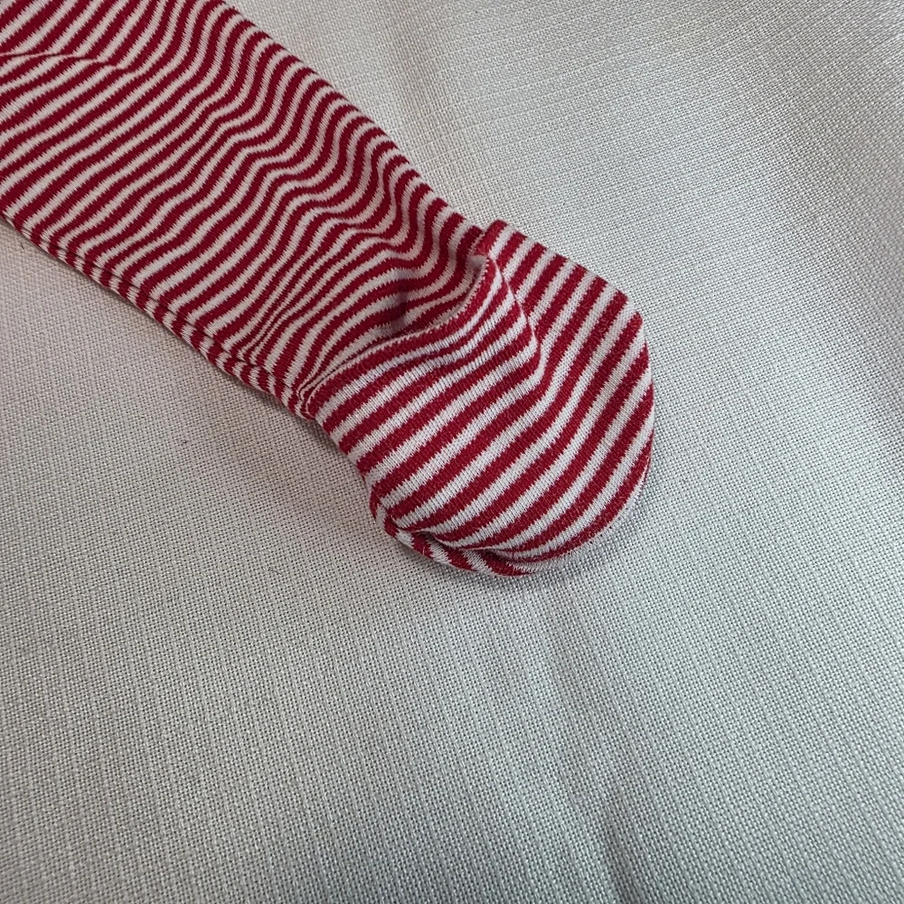 Carter's Striped Red White Brown Reindeer One Piece Christmas Sleeper 3 Mo EUC